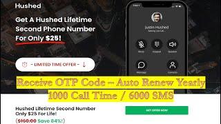 Hushed Lifetime USA Canada UK Number Receive OTP Code