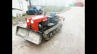 самодельный мини гусеничный трактор обзор поворотного механизма MINI DOZER