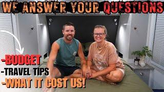 Q&A on the bed with TRAVELLINGTONTAS! | BUDGET | what it COST US! | OUR CAMERA GEAR | TRAVEL TIPS