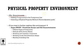 Overview of HYSYS Landing Page & Physical Property Environment (Lec 010)