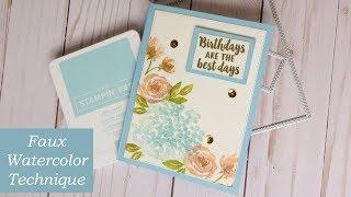 Faux Watercolor Technique Card | Stampin Up Beautiful Friendship Stamps | New 2019