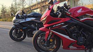 675SR-R vs CBR650R | 0-100km/h | Back to Back | English |