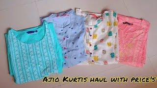 Ajio Kurtis haul under 200 rupees|with price's|in Telugu|chandrakala tips|trendy Kurtis