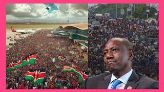 Crying Ruto in trouble!CHAOS AT JKIA as 2M GEN Z stages demonstrations forcing ICC to prosecute RUTO