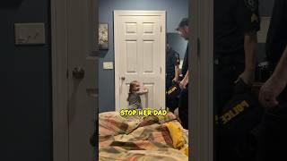 Toddler Doesn’t Let Cop Dad Go to Work - Hilarious Police Moment  #shorts