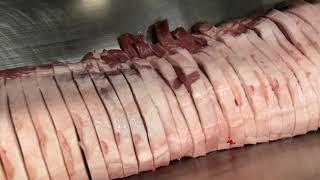 Treif Puma slicer slicing pork loins