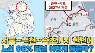 서울에서 속초까지 한번에 동서고속화철도...노선 86% 터널 어떻게 뚫을까?