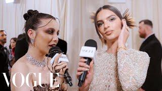Emily Ratajkowski's Vintage Versace is a "Party in the Back" | Met Gala 2024 With Emma Chamberlain