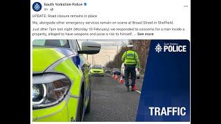 Emergency service response to an on going incident in Sheffield