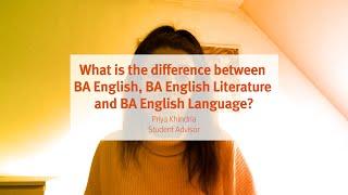 City, University of London: BA English, Literature, Language - The differences