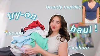 SUPER CUTE TRY ON CLOTHING HAUL! *brandy melville, pacsun, francesca’s and more