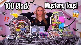 UNBOXING 100 *BLACK ONLY* MYSTERY TOYS!!️(DEDDY BEARS, FNAF, DISNEY VILLAINS, SMASHERS ETC!!🫢)