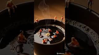 "Swimming in Coffee? | Mini World Madness" #miniworld #coffee #satisfying #tinypeople