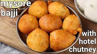 stret style mysore bonda recipe with spicy chutney | soft tea time snack mysore bonda - hebbars