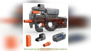 P90 New Color! Electric Gel Gun Explosive Gun - Transparent Black, Fully Automatic Splash Ball Toy