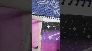 purple starlight drawing with oil pastel