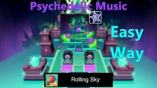 Rolling Sky Level 43 - Psychedelic Music - 100% Completed - Easy Way