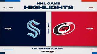 NHL Highlights | Kraken vs. Hurricanes - December 3, 2024