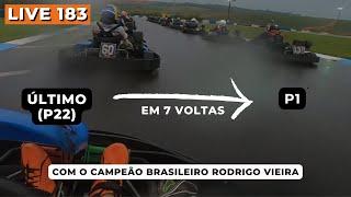 Live #183 - Larguei de Último e ganhei a corrida na CHUVA! (Kartódromo Nova Odessa)