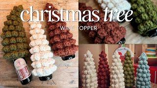 Bobble Crochet Christmas Tree | Crochet Wine Topper