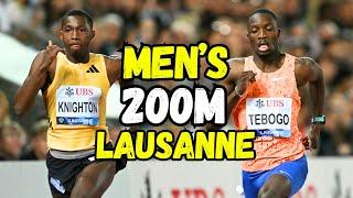 Letsile Tebogo vs Erriyon Knighton vs Fred Kerley II 200M Diamond League Lausanne Switzerland 2024