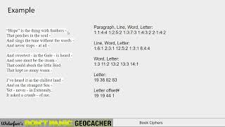 Solving Book Ciphers in Geocaching Mystery Caches