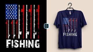 Fishing Lover T-Shirt Design for Redbubble in Photoshop Tutorial