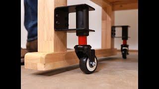 Patented Retractable Workbench Caster, Automatic, Hidden and Retractable All In One.