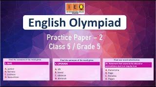 ENGLISH OLYMPIAD CLASS 5 MOCK TEST - 2