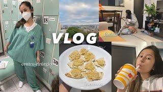 trabalho, estágio em centro cirurgico, faxina em casa, hommus, shawarma, final de semana | vlog