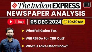 LIVE Newspaper Analysis | 05 December 2024 | The Indian Express | Drishti IAS English