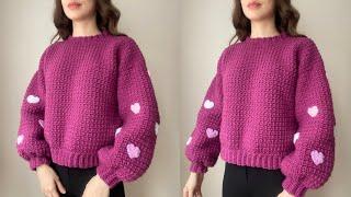 Crochet Heart Sweater