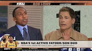 FIRST TAKE | Rob Lowe joins Stephen A. to talks on NBA's 1st active LeBron-Bronny father/son duo