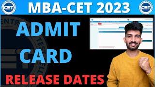 MBA-CET Admit Card 2023 | When ADMIT CARD Will Release