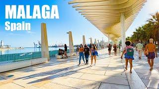 4K Walk Málaga Paseo del Muelle Uno Pablo Ruiz Picasso Spain  Walking Tour With Captions