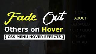 Fade Out Others on Hover - CSS Menu Hover Effects