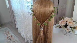 ASMR / Beautiful Hair Style & Detailed hair styling  / I Decorate your Hair with Flowers