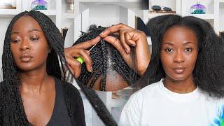 Individual Crochet Box Braids On Loose Natural hair | Y Wigs