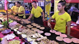 Serbia Street Food. Grilling Handmade Burgers Pljeskavica. Rostiljijada Grill Festival, Leskovac