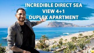 INCREDIBLE DIRECT SEA VIEW 4+1 DUPLEX APARTMENT FOR SALE IN OBA, ALANYA!