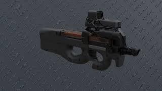 FN P90 with Holo sight and flashlight - Blender