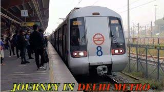 Delhi metro train blue line journey yamuna bank to noida sector 18