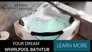 (2023) 59 in. Whirlpool Corner Bathtub - Empava-59JT319LED