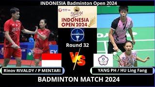 Rinov RIVALDY/Pitha MENTARI  (INA) YANG P H/HU Ling Fang (TPE)[XD]R32 | Indonesia Open 2024