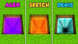 ALEX vs SKETCH vs DENIS - DEEPEST HOLE in Minecraft! (The Pals)