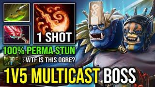 WTF 1v5 Multicast Perma Fireblast Max Attack Speed Right Click Hyper Mid Carry Ogre Magi Dota 2