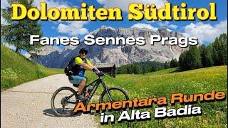 Dolomiten Südtirol EMTB Tour: Armentara Runde in Alta Badia, Fanes Sennes Prags.