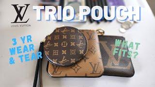 LOUIS VUITTON TRIO POUCH | 3 Year Wear & Tear + What Fits!