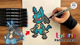 Como pintar a LUCARIO en PIXEL ART – Tutorial paso a paso #lucario #pokemon