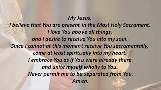 Spiritual Communion Prayer